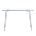 Quana-Gaston dining table set of 5 pieces, 8mm transparent glass - black leg - black shade 120x70x75cm - Image 6