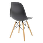 Julita dining table set of 3 pcs MDF black-beech wood in natural shade Φ60x73cm - Image 3