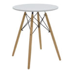 Julita-Parker dining table set of 3 pcs MDF white-natural legs D60x73cm - Слика 5