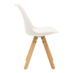 Julita-Caron dining table set of 5 white MDF-natural legs Φ80x73cm - Слика 4