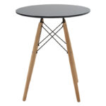 Dining table set of 3 pieces Julita-Bella mdf in black-natural color D60x73cm - Слика 6