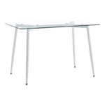 Dining table set of 5 pieces Quana-Bella clear glass and black metal leg 120x70x75cm - Image 5