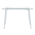 Dining table set of 5 pieces Quana-Bella clear glass and black metal leg 120x70x75cm - Image 6