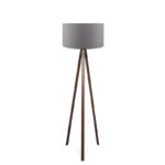 Floor lamp PWL-1059 Ε27 walnut-grey D38x140cm
