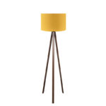 Floor lamp PWL-1059 Ε27 walnut-yellowD38x140cm