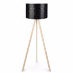 Floor lamp PWL-1060 Ε27 natural-black dots D38x140cm