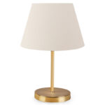 Table lamp PWL-1074 Ε27 ecru-golden D22x37cm
