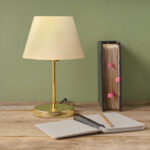 Table lamp PWL-1074 Ε27 beige-golden D22x37cm - Image 2