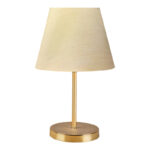 Table lamp PWL-1074 Ε27 beige-golden D22x37cm