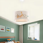 Children's ceiling light PWL-1097 E27 white-grey-orange D30x20cm - Слика 2
