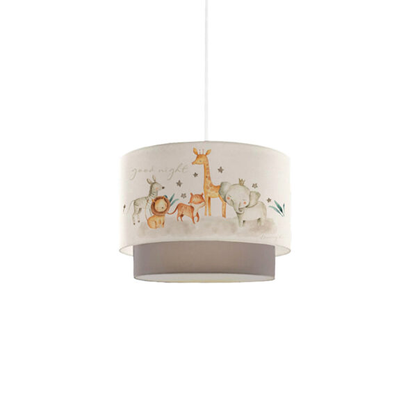 Children's ceiling light PWL-1097 E27 white-grey-orange D30x20cm