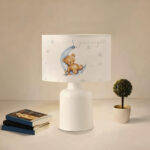 Children's table lamp PWL-1099 E27 white-gray D24x32cm - Слика 2