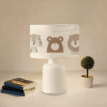 Children's table lamp PWL-1099 E27 white-gray-brown D24x32cm - Image 2