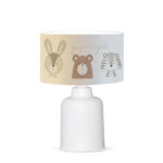 Children's table lamp PWL-1099 E27 white-gray-brown D24x32cm