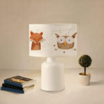 Children's table lamp PWL-1099 E27 red tile-white-gray D24x32cm - Слика 2