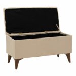 Stool-trunk Elone beige-walnut 90x40x44cm - Слика 2