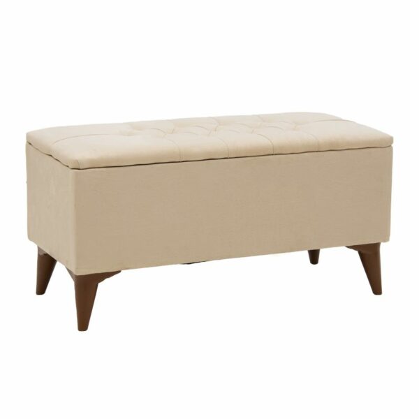 Stool-trunk Elone beige-walnut 90x40x44cm