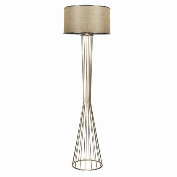 Floor lamp Firdo E27 golden-silver-beige D38x155cm
