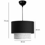 Ceiling light Fersa black-natural D30x20cm - Слика 3