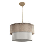 Ceiling light PWL-1089 I E27 ecru-golden D30x70cm