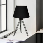 Table lamp Sherini metal and fabric in black color 22x22x33cm - Image 2