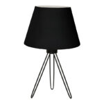 Table lamp Sherini metal and fabric in black color 22x22x33cm