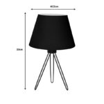 Table lamp Sherini metal and fabric in black color 22x22x33cm - Image 3