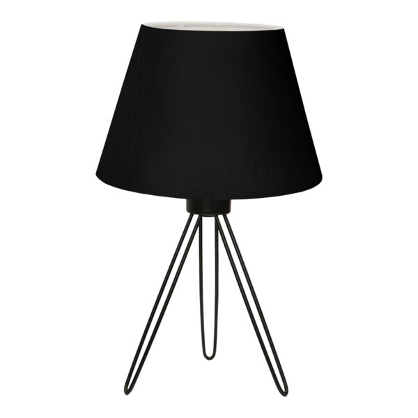 Table lamp Sherini metal and fabric in black color 22x22x33cm