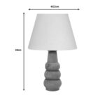 Cabini table lamp beech wood and fabric in cream color 22x22x30cm - Image 3