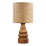 Table lamp Salpe beech wood and pe rattan in natural color D15x32cm