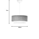 Ceiling lamp Sombre jute and fabric in beige-ecru color D30x15cm - Image 2