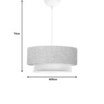 Ceiling lamp Sombre fabric in gray with cream color D30x15cm - Image 2