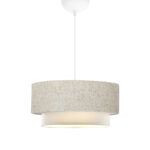 Ceiling lamp Sombre fabric in gray with cream color D30x15cm