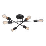 Ceiling lamp Amsterindast metal in black color 60x25cm