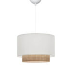 Ceiling lamp Newbay fabric and mat in white-natural color D30x20cm
