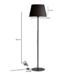 Floor lamp Lumider E27 fabric-metal black D35x152cm - Image 4