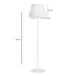 Floor lamp Lumider E27 fabric-metal white D35x152cm - Слика 5
