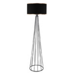 Floor lamp Firdo I E27 fabric-metal black Φ38x121cm
