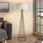 Floor lamp Firdo I E27 fabric cream -metal black Φ38x121cm - Слика 2