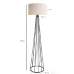 Floor lamp Firdo I E27 fabric cream -metal black Φ38x121cm - Слика 3