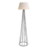 Floor lamp Firdo II E27 fabric cream -metal black Φ38x121cm