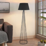 Floor lamp Firdo II E27 fabric-metal black Φ38x121cm - Image 2