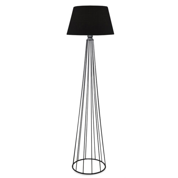 Floor lamp Firdo II E27 fabric-metal black Φ38x121cm