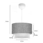 Ceiling light Fersa grey-white D30x20cm - Слика 3