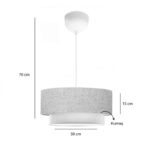 Ceiling light Sombre fabric in cream color D30x15cm - Image 2