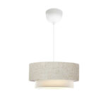 Ceiling light Sombre fabric in cream color D30x15cm