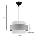 Ceiling light Fozy fabric in cream-Jute color D30x22cm - Image 2