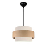 Ceiling light Fozy fabric in cream-Jute color D30x22cm