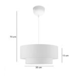 Ceiling light Sombre fabric in white color D30x15cm - Image 2