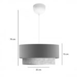 Ceiling light Sombre fabric in grey-yellow color D30x15cm - Image 2